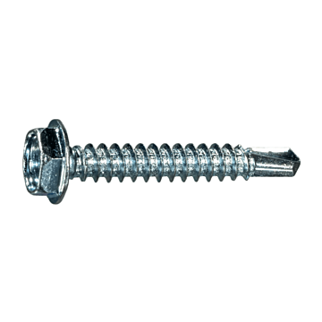 #10 x 1-1/4" Slotted Hex Washer Head, Self-Drilling Screw, Zinc (Bulk Box 1 lb)