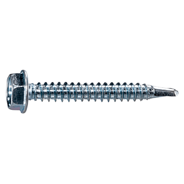 #10 x 1-1/2" Slotted Hex Washer Head, Self-Drilling Screw, Zinc (Bulk Box 1 lb)