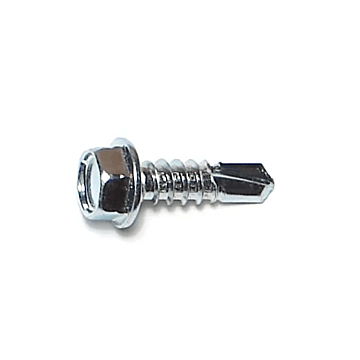 #12 x 3/4" Slotted Hex Washer Head, Self-Drilling Screw, Zinc (Bulk Box 1 lb)