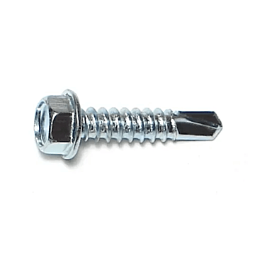 #12 x 1" Slotted Hex Washer Head, Self-Drilling Screw, Zinc (Bulk Box 1 lb)