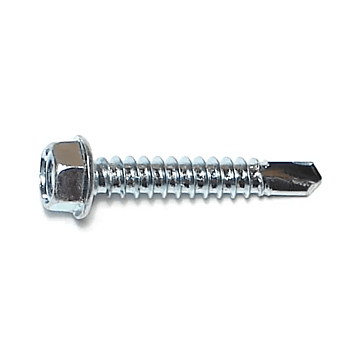 #12 x 1-1/4" Slotted Hex Washer Head, Self-Drilling Screw, Zinc (Bulk Box 1 lb)