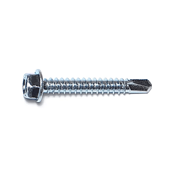 #12 x 1-1/2" Slotted Hex Washer Head, Self-Drilling Screw, Zinc (Bulk Box 1 lb)