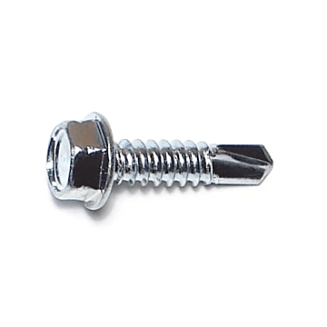 1/4" x 1" Slotted Hex Washer Head, Self-Drilling Screw, Zinc (Bulk Box 1 lb)