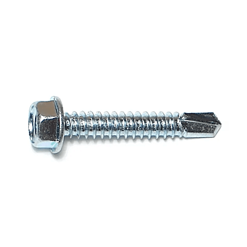 1/4" x 1-1/2" Slotted Hex Washer Head, Self-Drilling Screw, Zinc (Bulk Box 1 lb)