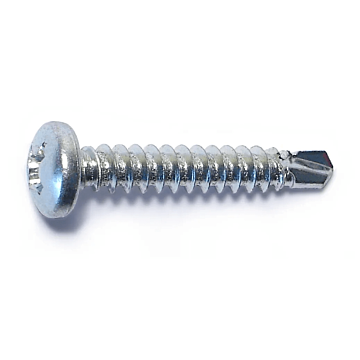 #8 x 1" Phillips Pan Head, Self-Drilling Screw, Zinc (Bulk Box 1 lb)