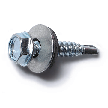 #10 x 1" Hex Seal Washer Head, Self-Drilling Screw, Zinc (Bulk Box 1 lb)