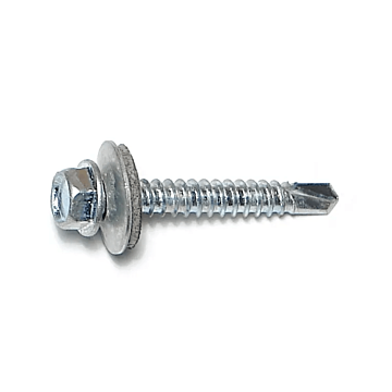 #12 x 1-1/2" Hex Seal Washer Head, Self-Drilling Screw, Zinc (Bulk Box 1 lb)