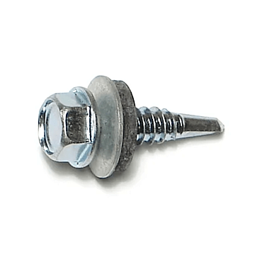 1/4" x 1" Hex Seal Washer Head, Self-Drilling Screw, Zinc (Bulk Box 1 lb)