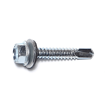 1/4" x 1-1/2" Hex Seal Washer Head, Self-Drilling Screw, Zinc (Bulk Box 1 lb)