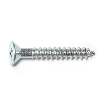 #6 x 1" Phillips Flat Head, Wood Screw, Zinc (Bulk Box 1 lb)