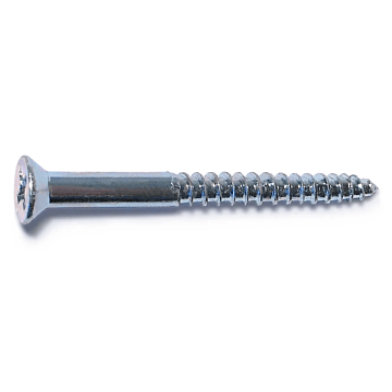 #6 x 1-1/2" Phillips Flat Head, Wood Screw, Zinc (Bulk Box 1 lb)