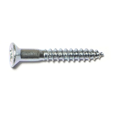 #8 x 1-1/4" Phillips Flat Head, Wood Screw, Zinc (Bulk Box 1 lb)
