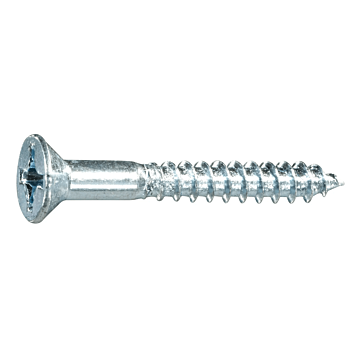 #10 x 1-1/2" Phillips Flat Head, Wood Screw, Zinc (Bulk Box 1 lb)