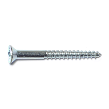 #10 x 2" Phillips Flat Head, Wood Screw, Zinc (Bulk Box 1 lb)
