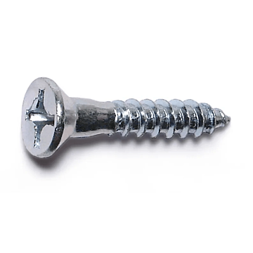 #12 x 1-1/4" Phillips Flat Head, Wood Screw, Zinc (Bulk Box 1 lb)