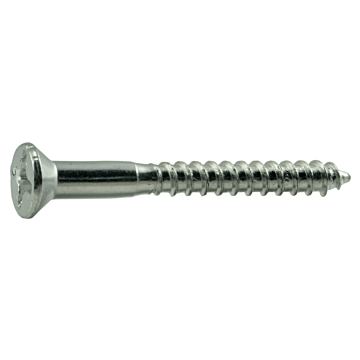 #12 x 2" Phillips Flat Head, Wood Screw, Zinc (Bulk Box 1 lb)