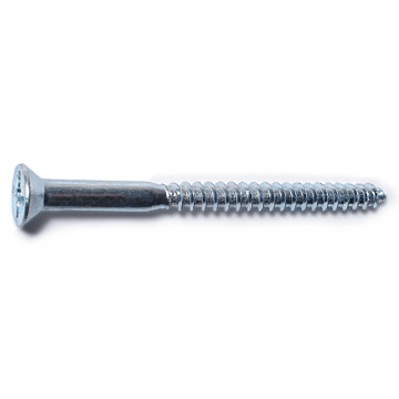 #12 x 3" Phillips Flat Head, Wood Screw, Zinc (Bulk Box 1 lb)