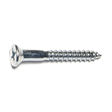 #14 x 2" Phillips Flat Head, Wood Screw, Zinc (Bulk Box 1 lb)