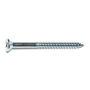 #14 x 3" Phillips Flat Head, Wood Screw, Zinc (Bulk Box 1 lb)