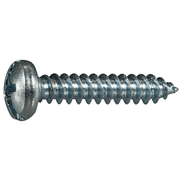 #10 x 1" Combo Pan Head, Sheet Metal Screw, Zinc (Bulk Box 1 lb)