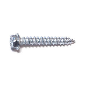 #12 x 1-1/2" Slotted Hex Washer Head, Sheet Metal Screw, Zinc (Bulk Box 1 lb)