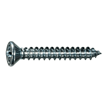 #6 x 1" Phillips Flat Head, Sheet Metal Screw, Zinc (Bulk Box 1 lb)
