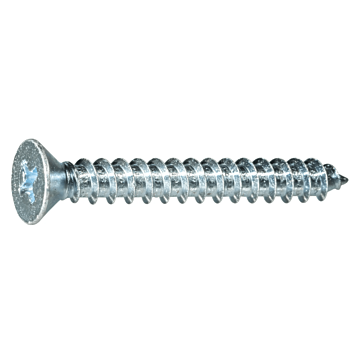 #10 x 1-1/2" Phillips Flat Head, Sheet Metal Screw, Zinc (Bulk Box 1 lb)