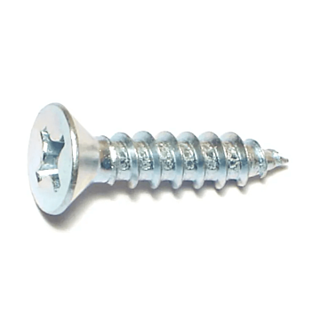 #12 x 1" Phillips Flat Head, Sheet Metal Screw, Zinc (Bulk Box 1 lb)