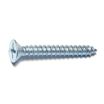 #14 x 2" Phillips Flat Head, Sheet Metal Screw, Zinc (Bulk Box 1 lb)