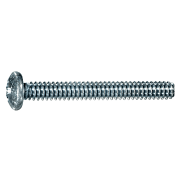 10-24 x 1-1/2" Phillips Pan Head, Machine Screw, Zinc (Bulk Box 1 lb)