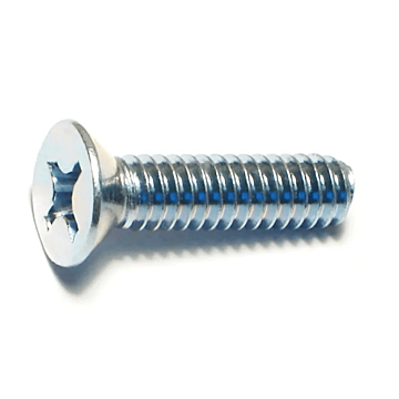 1/4"-20 x 1" Phillips Flat Head, Machine Screw, Zinc (Bulk Box 1 lb)