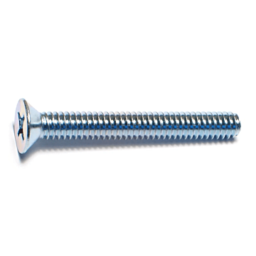 1/4"-20 x 2" Phillips Flat Head, Machine Screw, Zinc (Bulk Box 1 lb)