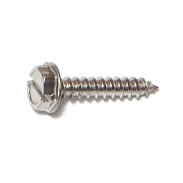 #6 x 3/4" Slotted Hex Washer Head, Sheet Metal Screw, Stainless Steel (Bulk Box 1 lb)