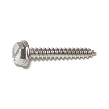 #6 x 1" Slotted Hex Washer Head, Sheet Metal Screw, Stainless Steel (Bulk Box 1 lb)