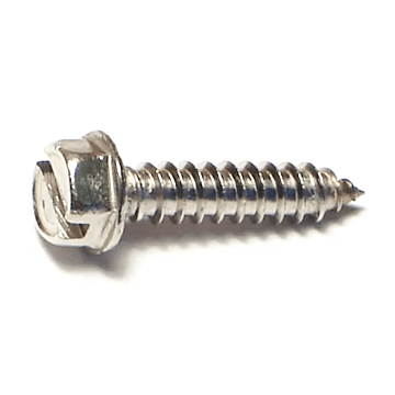 #8 x 1/2" Slotted Hex Washer Head, Sheet Metal Screw, Stainless Steel (Bulk Box 1 lb)