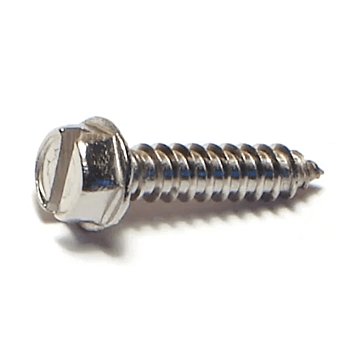 #8 x 3/4" Slotted Hex Washer Head, Sheet Metal Screw, Stainless Steel (Bulk Box 1 lb)
