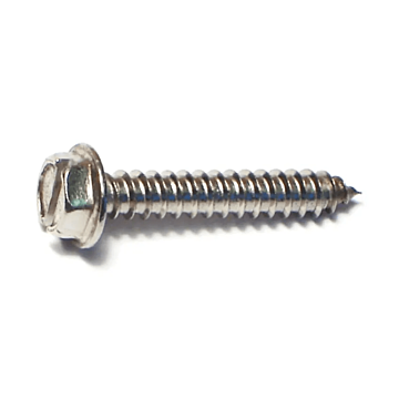 #8 x 1" Slotted Hex Washer Head, Sheet Metal Screw, Stainless Steel (Bulk Box 1 lb)