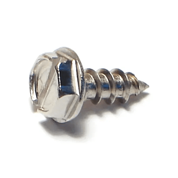 #10 x 1/2" Slotted Hex Washer Head, Sheet Metal Screw, Stainless Steel (Bulk Box 1 lb)