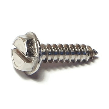 #10 x 3/4" Slotted Hex Washer Head, Sheet Metal Screw, Stainless Steel (Bulk Box 1 lb)