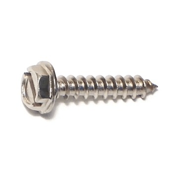 #10 x 1" Slotted Hex Washer Head, Sheet Metal Screw, Stainless Steel (Bulk Box 1 lb)