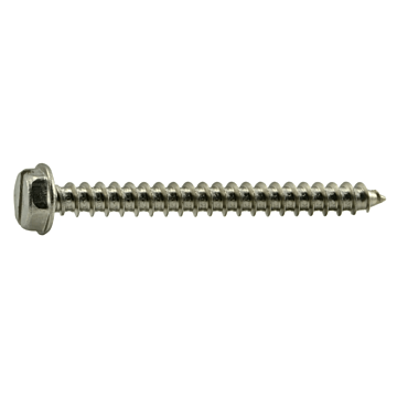 #10 x 2" Slotted Hex Washer Head, Sheet Metal Screw, Stainless Steel (Bulk Box 1 lb)