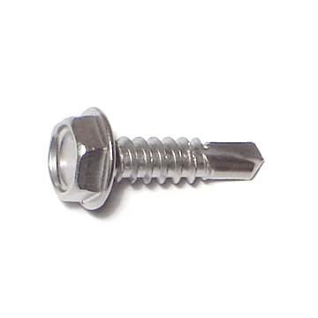 #10 x 3/4" Hex Washer Head, Self-Drilling Screw, Stainless Steel (Bulk Box 1 lb)