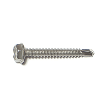 #10 x 1-1/2" Hex Washer Head, Self-Drilling Screw, Stainless Steel (Bulk Box 1 lb)