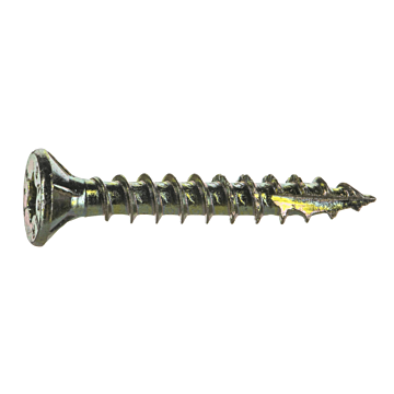 #6 x 1" Star Flat Head, Wood Screw, Yellow Zinc (Bulk Box 1 lb)