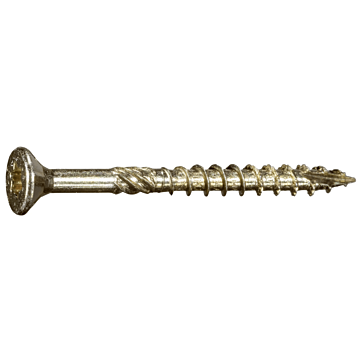#9 x 2" Star Flat Head, Wood Screw, Yellow Zinc (Bulk Box 1 lb)