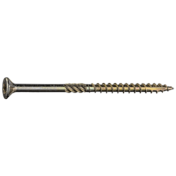 #9 x 3" Star Flat Head, Wood Screw, Yellow Zinc (Bulk Box 1 lb)