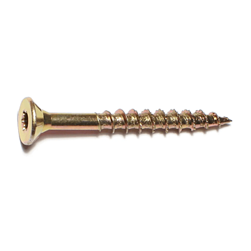 #12 x 2" Star Flat Head, Wood Screw, Yellow Zinc (Bulk Box 1 lb)