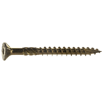 #12 x 2-1/2" Star Flat Head, Wood Screw, Yellow Zinc (Bulk Box 1 lb)
