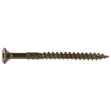 #12 x 3" Star Flat Head, Wood Screw, Yellow Zinc (Bulk Box 1 lb)