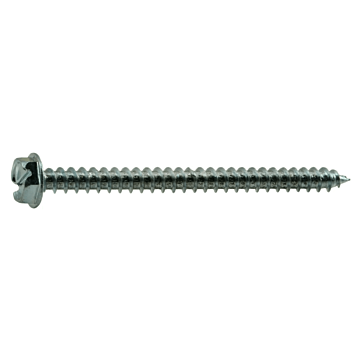 #10 x 2-1/2" Slotted Hex Washer Head, Sheet Metal Screw, Zinc (Bulk Box 1 lb)
